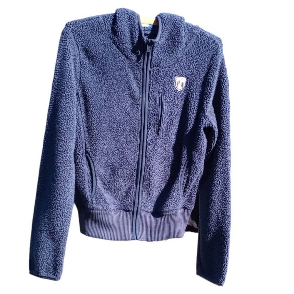 American eagle Sherpa zip up hoodie dark blue